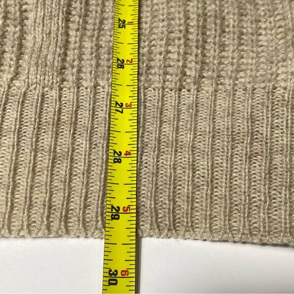 Vintage Inc Wool Blend Button Front Ribbed Tan Cardigan Women's Size Large - Picture 2 of 15